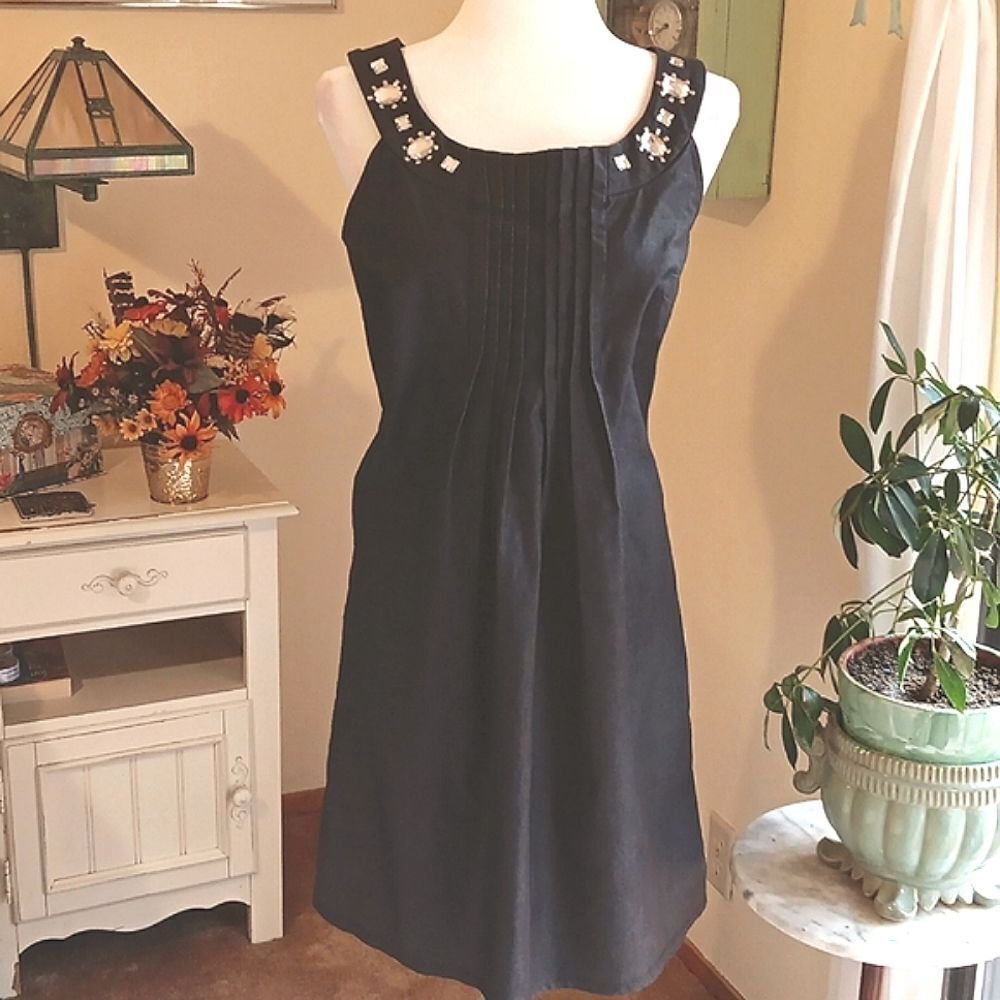 Julian Taylor Denim With Bling Dress. Coastal Cowgirl, Denim, Rhinestone Cowgirl